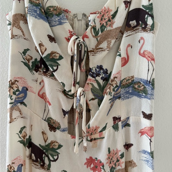 Reformation Cream Dress with Floral and Animal Patterns - Picture 3 of 6